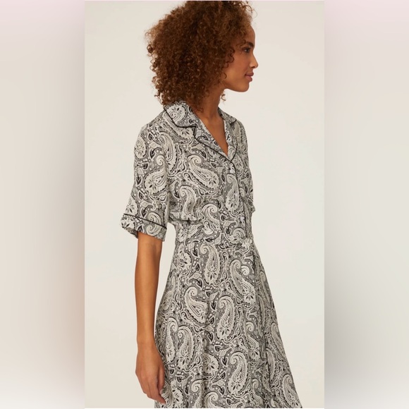 Officine Générale Paisley Benedicte Silk Dress, Size L - Picture 2 of 16